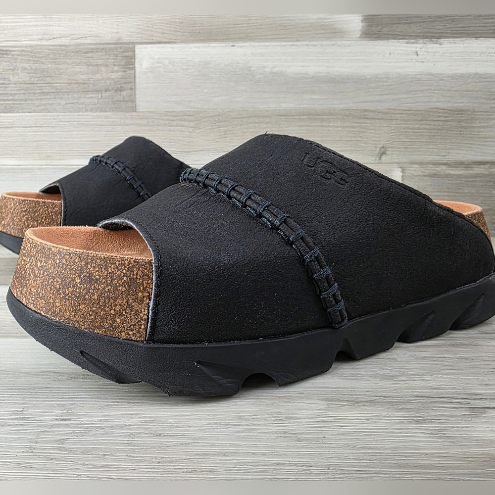 UGG Women's Black Platform Slides